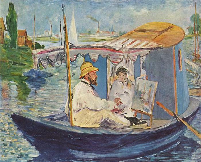 Edouard Manet Claude Monet in seinem Atelier oil painting image
